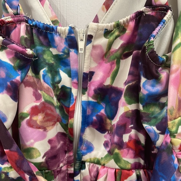 Vibrant Ruby Rox garden flower impressionist dress size 3 Juniors - Picture 8 of 9